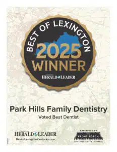 Award plaque for Park Hills Family Dentistry, 2025 Best of Lexington winner.